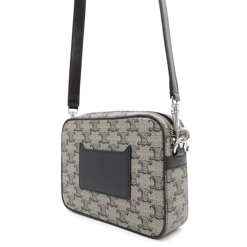 Celine Triomphe Messenger Shoulder Bag Leather Black - Picture 2 of 12